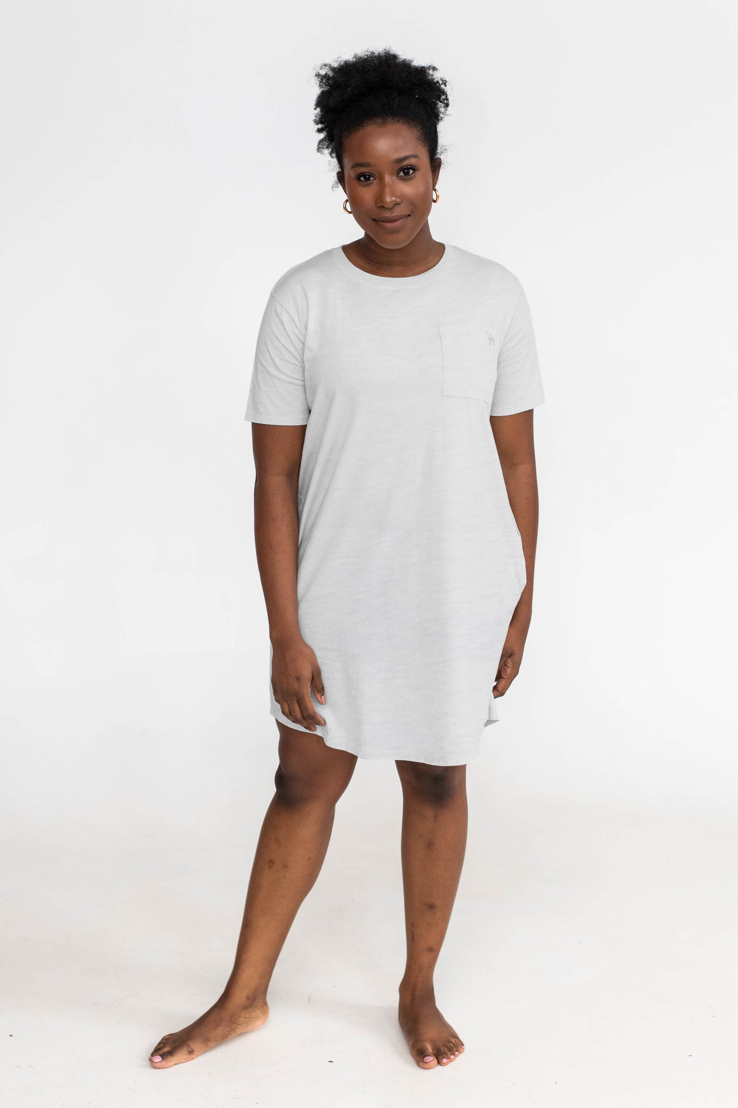 Kayla Easy T-Shirt Dress | Pebble Grey