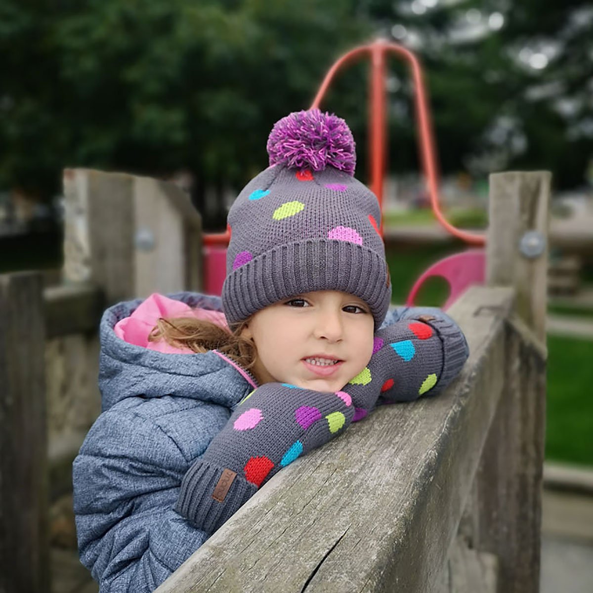 Kids Winter Beanie | Polka Dot Multi