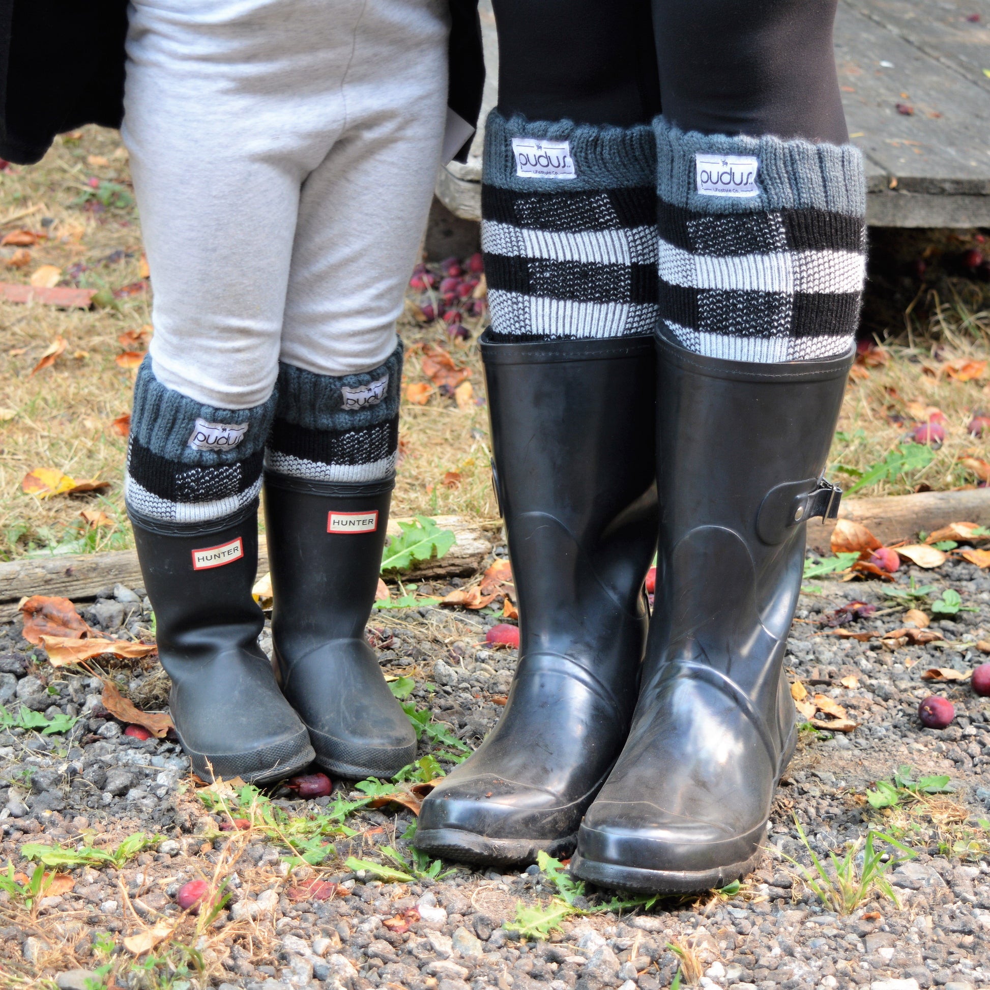 Pudus Women's Warm Tall Boot Socks (W 6-10), Fleece-Lined Knee High Winter Socks (Perfect Thermal Socks, Rain Boot Socks and Hiking Socks) Boot Sock Lumberjack White Adult Tall