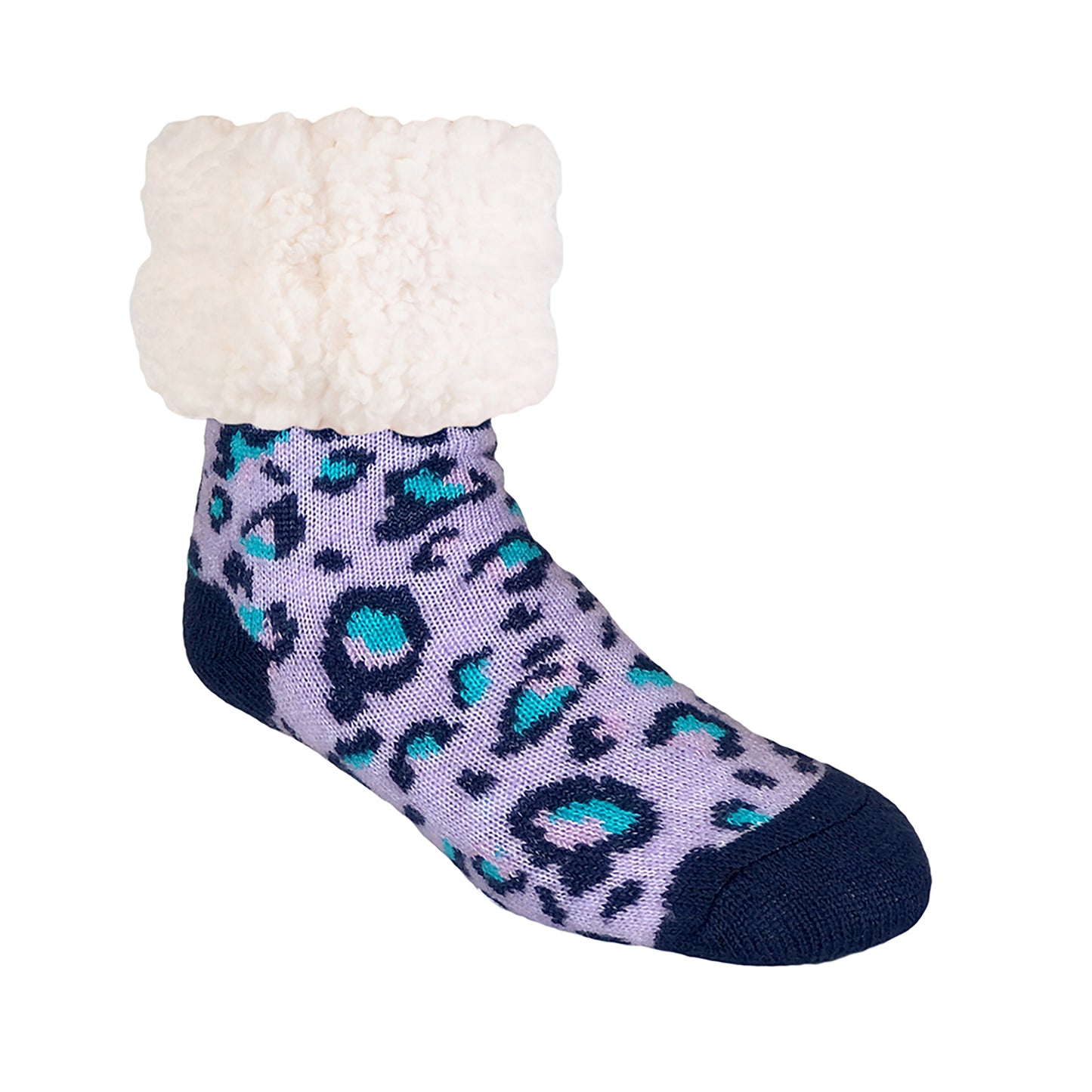 Classic Slipper Socks | Leopard Lavender