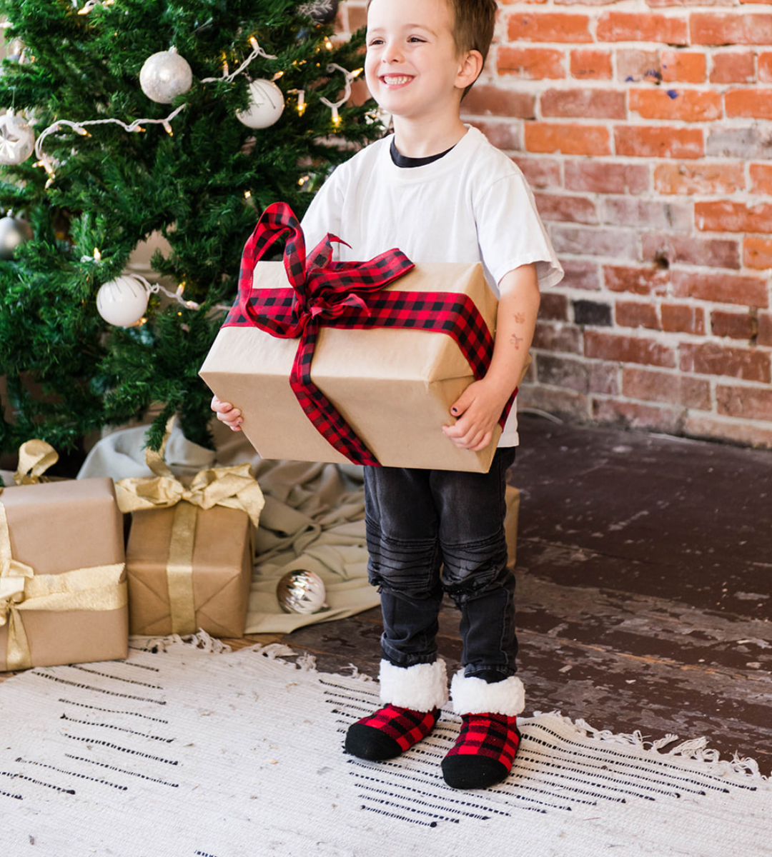 Lumberjack Red - Recycled Slipper Socks