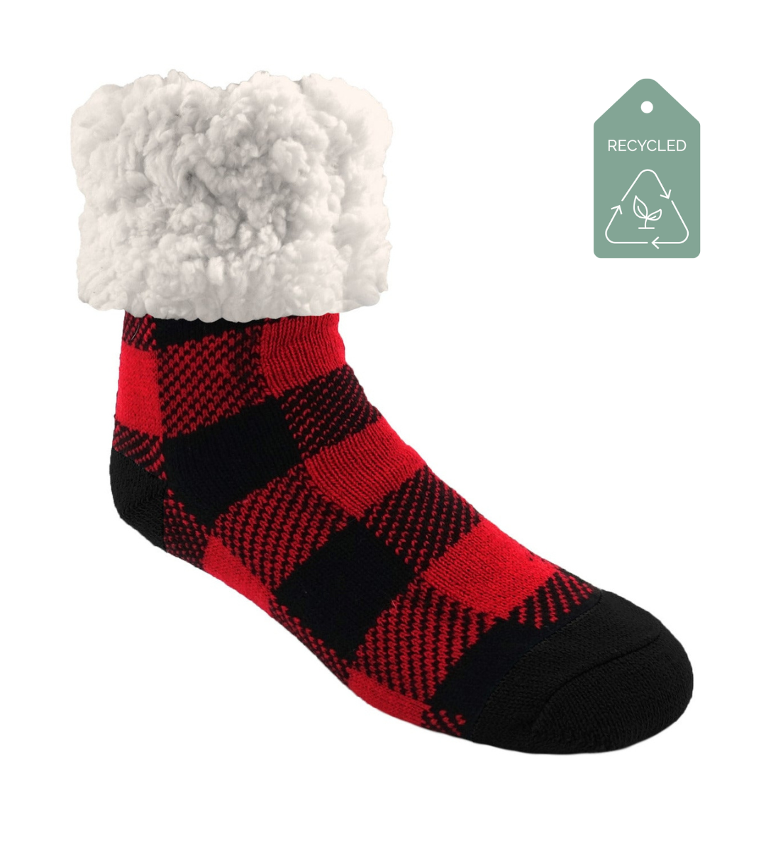 Lumberjack Red - Recycled Slipper Socks