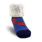 Pudus Cozy Winter Slipper Socks for Women and Men with Non-Slip Grippers and Faux Fur Sherpa Fleece - Adult Regular Fuzzy Socks Lobster Blue - Classic Slipper Socks