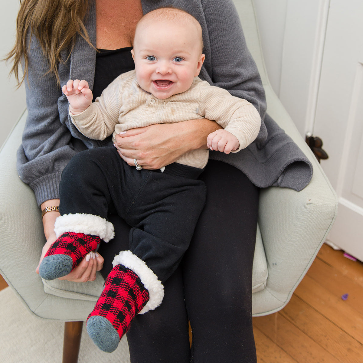 Toddler  Slipper Socks | Lumberjack Red
