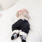 Pudus Cozy Winter Slipper Socks for Toddlers with Non-Slip Grippers and Faux Fur Sherpa Fleece - Baby Boy and Girl Fuzzy Socks (Ages 1-3) Lumberjack White - Toddler Slipper Sock