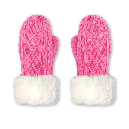Winter Mittens | Cable Knit Pink