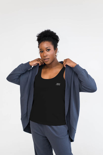 Nikki Boxy Scoop Tank | Black