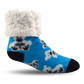 Pudus Cozy Winter Slipper Socks for Kids with Non-Slip Grippers and Faux Fur Sherpa Fleece - Boy and Girl Fuzzy Socks (Ages 4-7) Polar Bear - Kids Slipper Sock