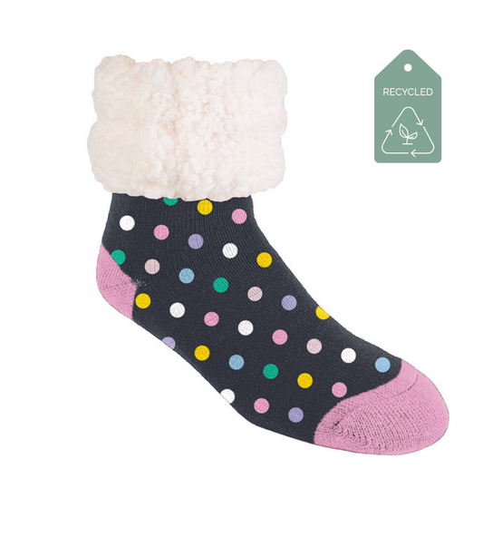 Polka Dot Multi - Recycled Slipper Socks