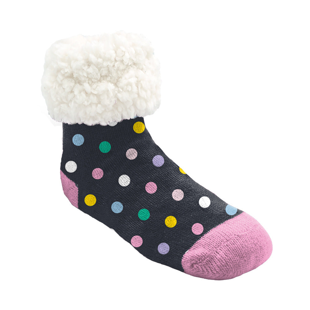 Polka Dot Multi - Kids & Toddler Recycled Slipper Socks