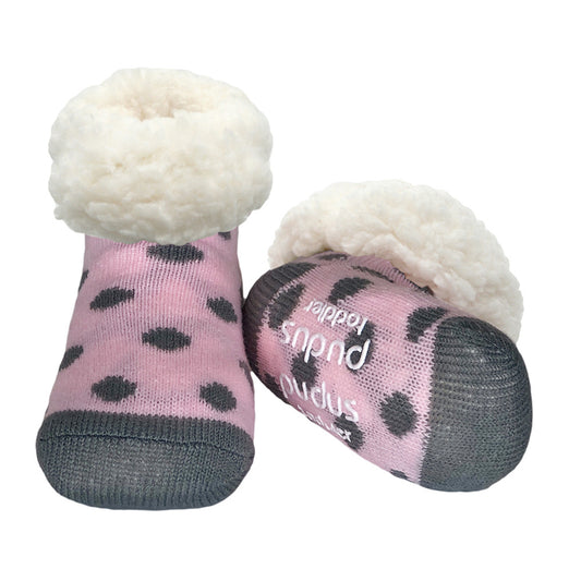 Toddler Classic Slipper Socks | Polka Dot Pink Dogwood