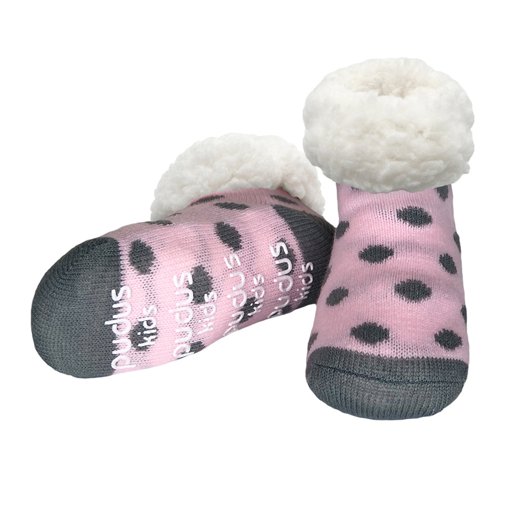 Kids Classic Slipper Socks | Polka Dot Pink Dogwood