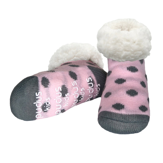 Kids Classic Slipper Socks | Polka Dot Pink Dogwood