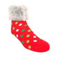 Pudus Classic Polka Dot Red Christmas slipper socks with red heal and toe
