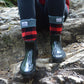 Pudus Women's Warm Short Boot Socks (W 6-10) Crew-Length Winter Socks (Perfect Thermal Socks, Rain Boot Socks and Hiking Socks) Boot Sock Lumberjack Red Adult Short