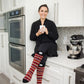Autumn Red Tall Boot Socks With Fleece-Lining, Knee High Winter Thermal Socks