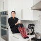 Autumn Red Tall Boot Socks With Fleece-Lining, Knee High Winter Thermal Socks