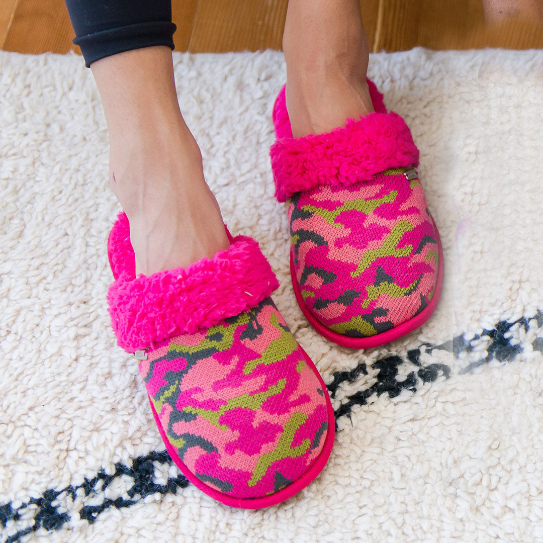 Pudus Bright Collection Creekside Slide Slippers | Camo Pink - Pink