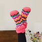 Bright Classic Slipper Socks | Coral Chevron