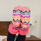 Bright Classic Slipper Socks | Coral Chevron