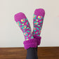 Bright Classic Slipper Socks | Purple Leopard