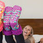 Bright Classic Slipper Socks | Purple Leopard