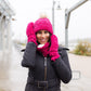 Pudus Chenille Cable Knit Winter Mittens for Women, Fleece-Lined Warm Gloves Cable Knit Raspberry Chenille - Mittens Adult