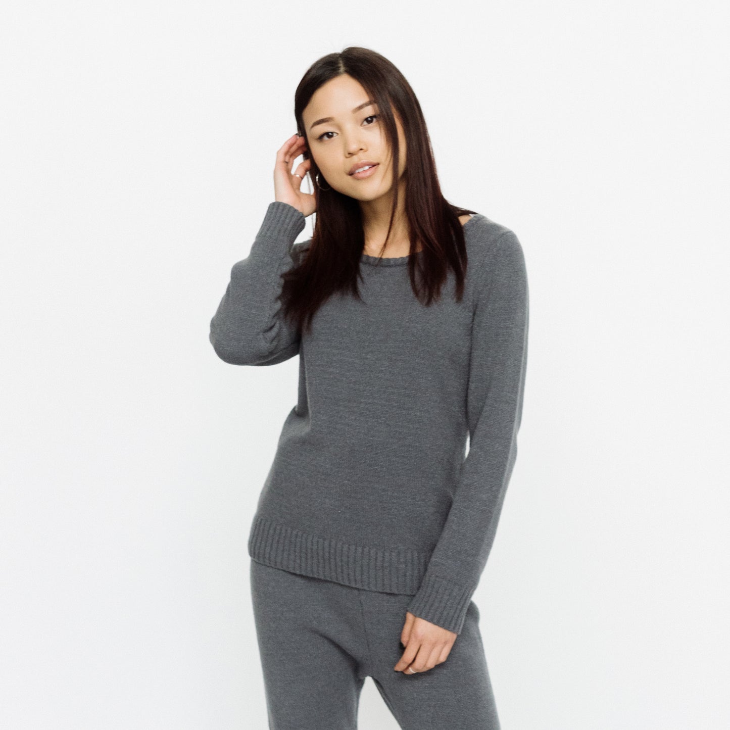 Faux Cashmere Cesani Sweater | Grey