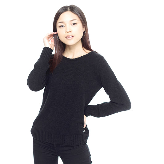 Faux Cashmere Cesani Sweater | Black