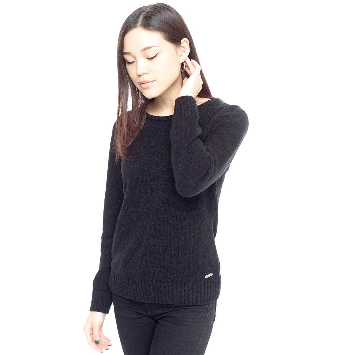 Faux Cashmere Cesani Sweater | Black