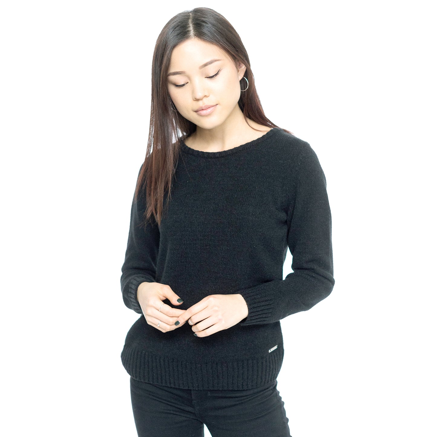 Faux Cashmere Cesani Sweater | Black