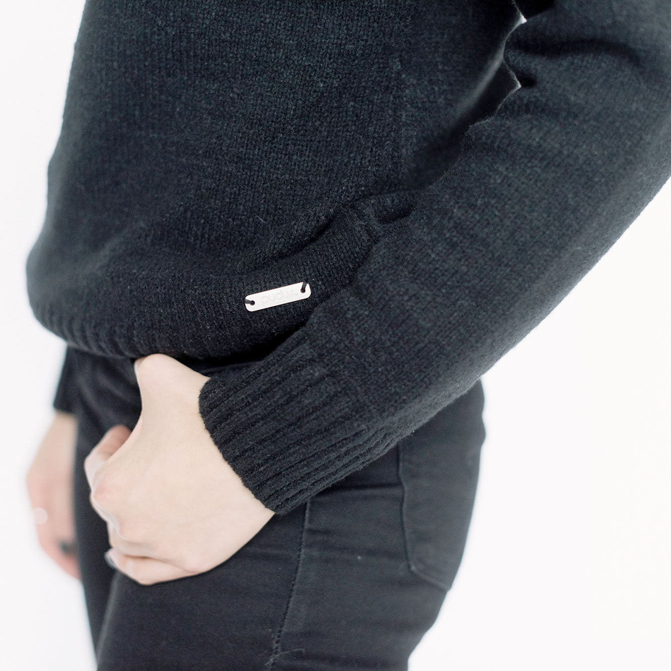 Faux Cashmere Cesani Sweater | Black