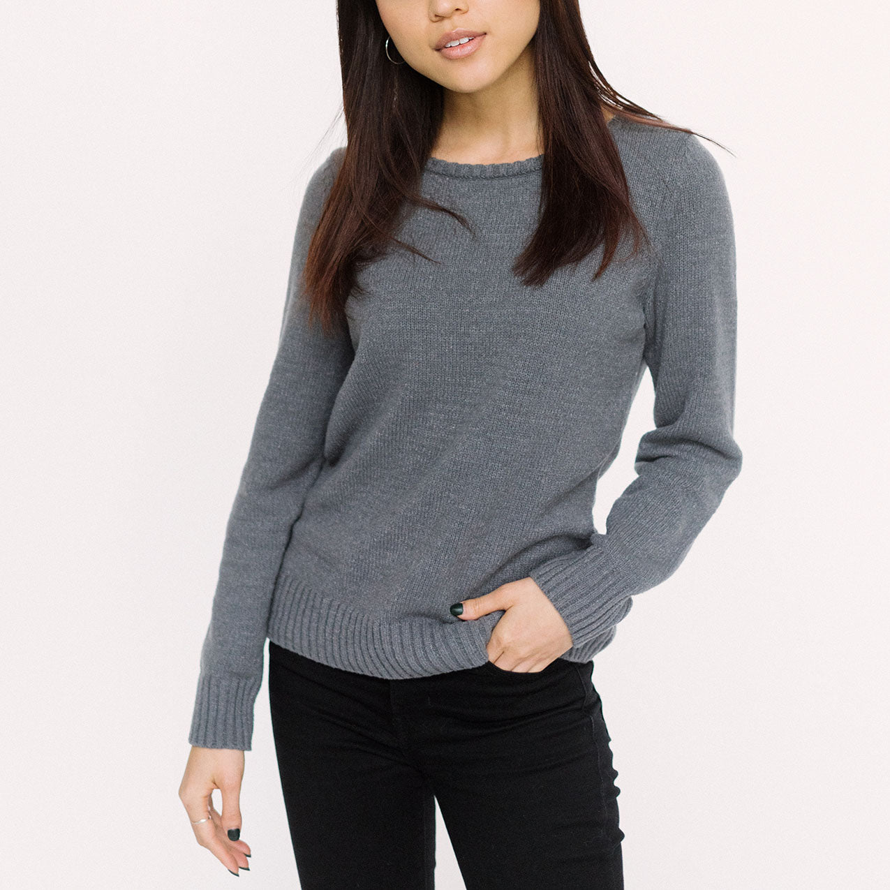 Faux Cashmere Cesani Sweater | Black