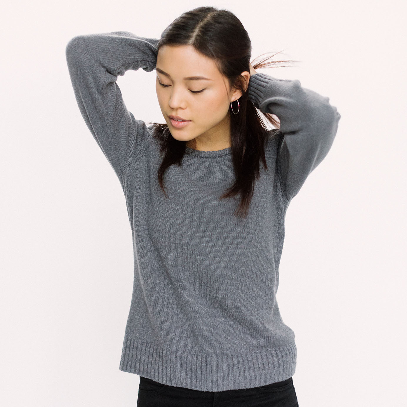 Faux Cashmere Cesani Sweater | Black