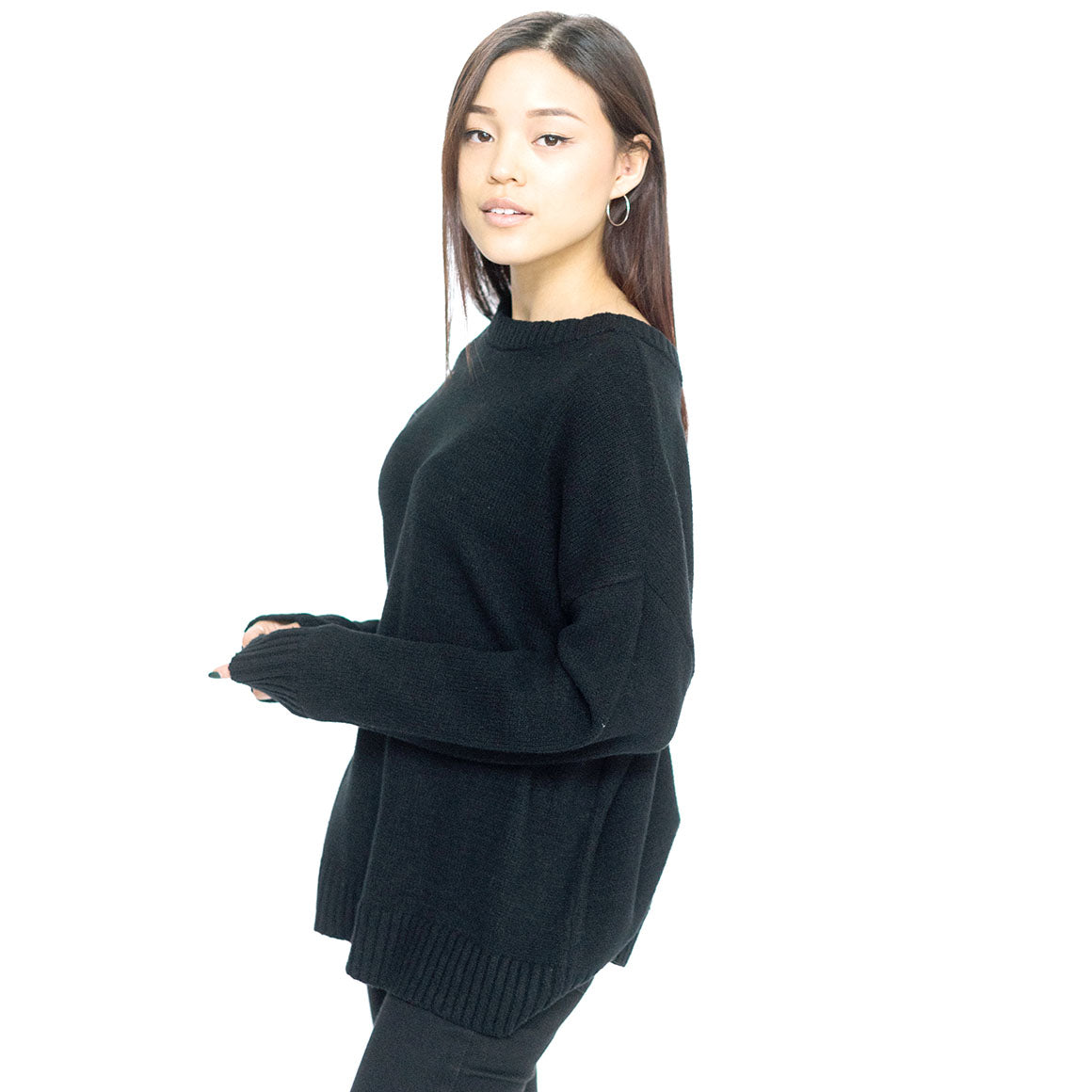Faux Cashmere Marchesi Sweater | Black