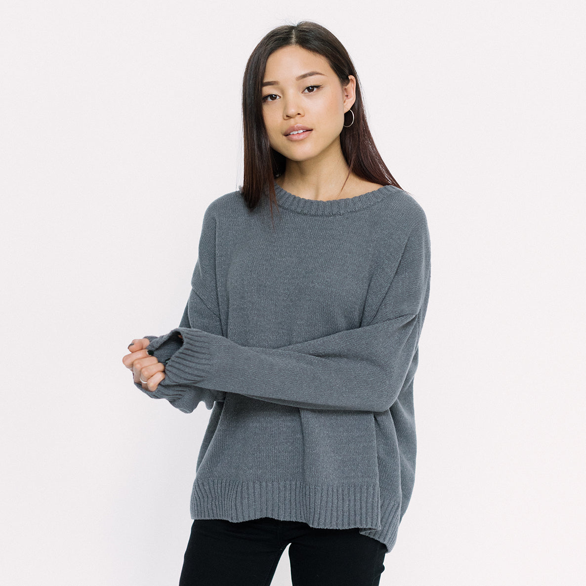 Faux Cashmere Marchesi Sweater | Grey
