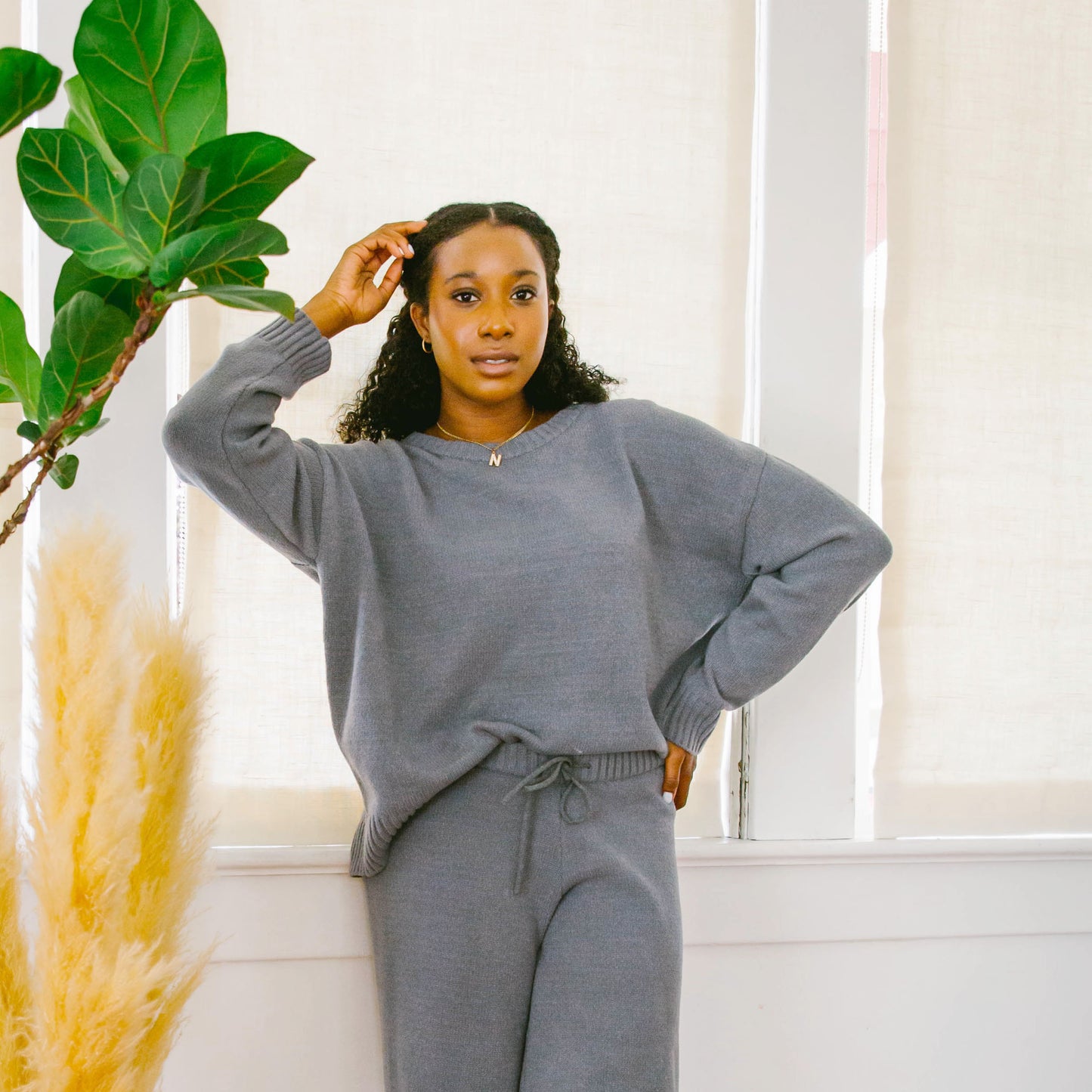 Faux Cashmere Marchesi Sweater | Grey