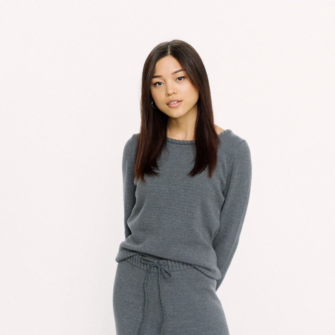 Faux Cashmere Cesani Sweater | Black