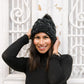 Beanie Winter Pom Pom Hat | Heather Black