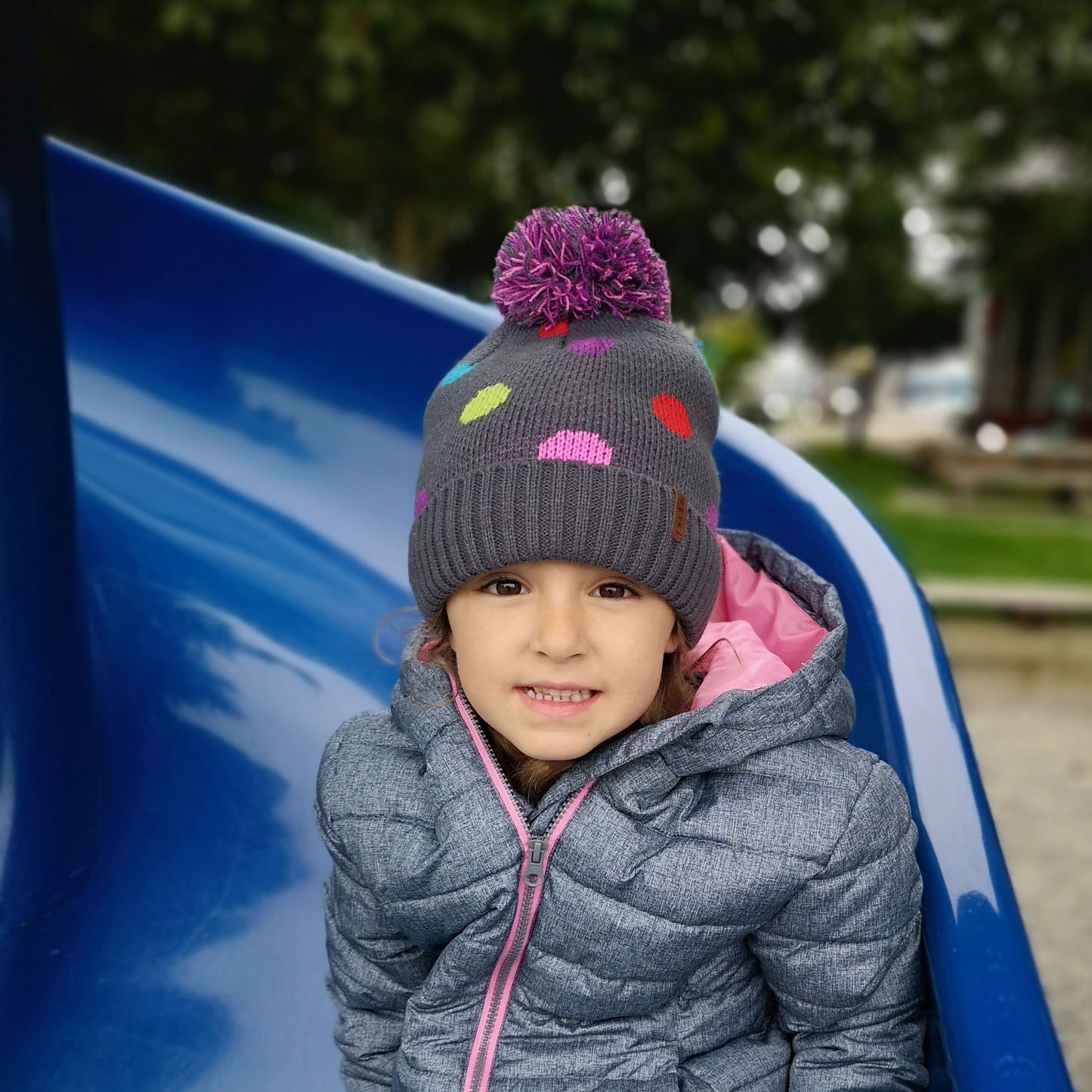 Kids Winter Beanie | Polka Dot Multi