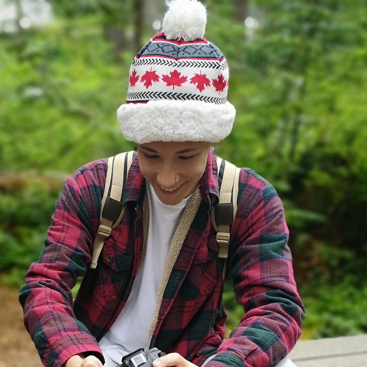 Winter Beanie | Maple Leaf Grey
