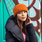 Pudus Peach Caramel Chenille Cable Knit Headband for Women - Ear Warmer, Winter Headband with Warm Faux Fur Fleece