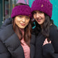 Pudus Winter Headbands for Women - Chenille Cable Knit Ear Warmer Headwrap Headband with Warm Faux Fur Fleece Lining Cable Knit Dark Purple Chenille - Headband Adult