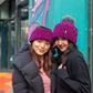 Pudus Winter Headbands for Women - Chenille Cable Knit Ear Warmer Headwrap Headband with Warm Faux Fur Fleece Lining Cable Knit Dark Purple Chenille - Headband Adult