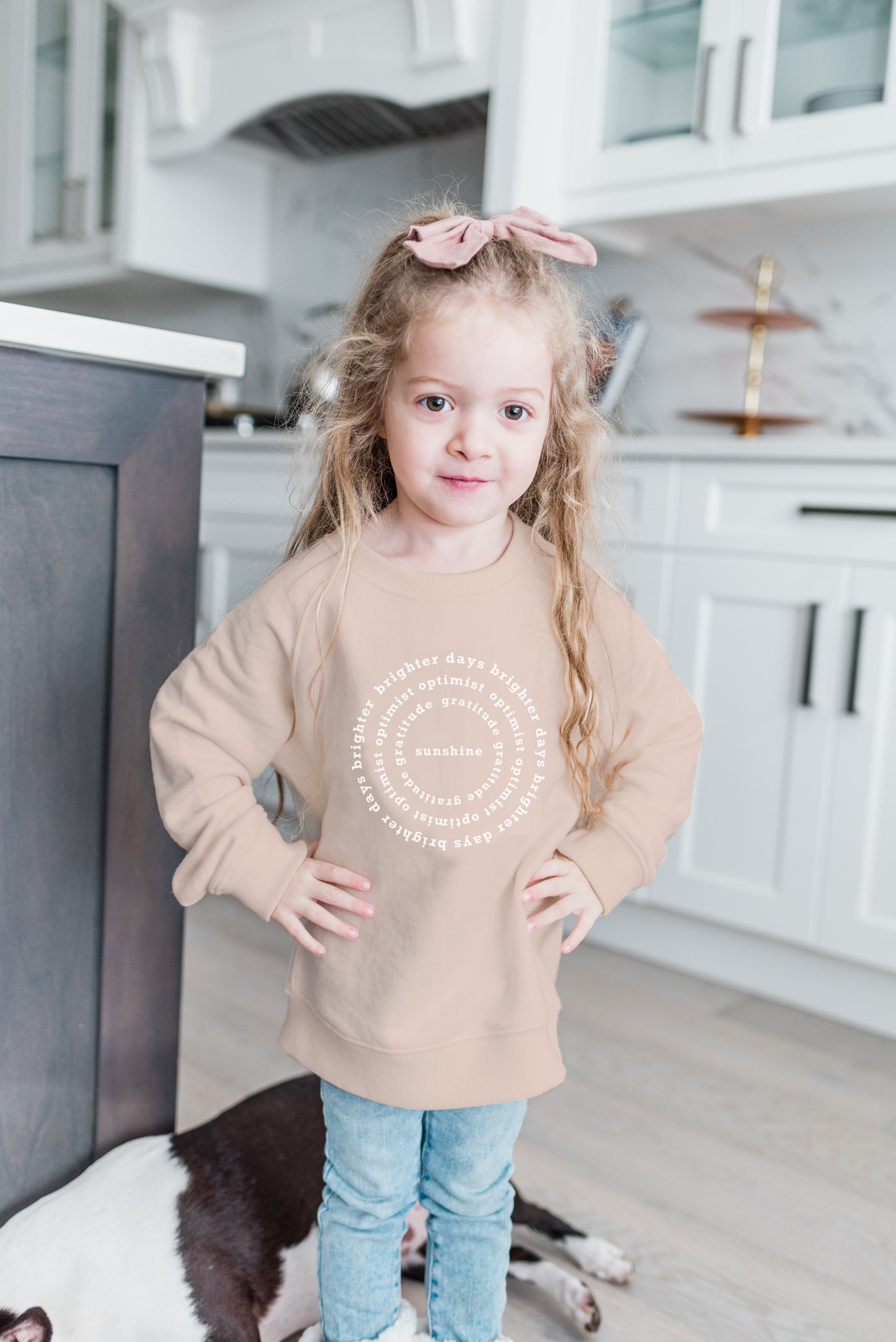 Kids | Mila Crew Neck Sweatshirt | Sunshine | Apricot