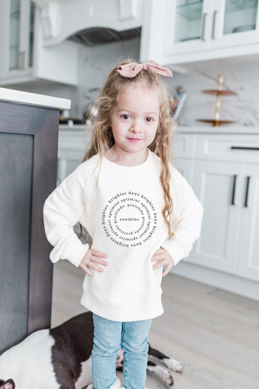 Kids | Mila Crew Neck Sweatshirt | Sunshine | White