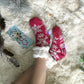 Classic Slipper Socks | Snowflake Raspberry