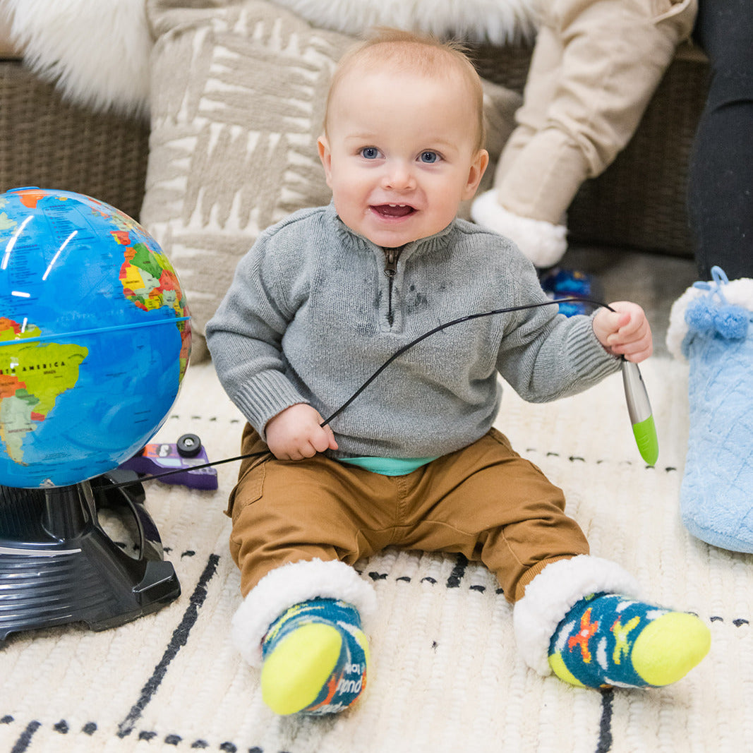 Toddler Classic Slipper Socks | Airplane Oxford