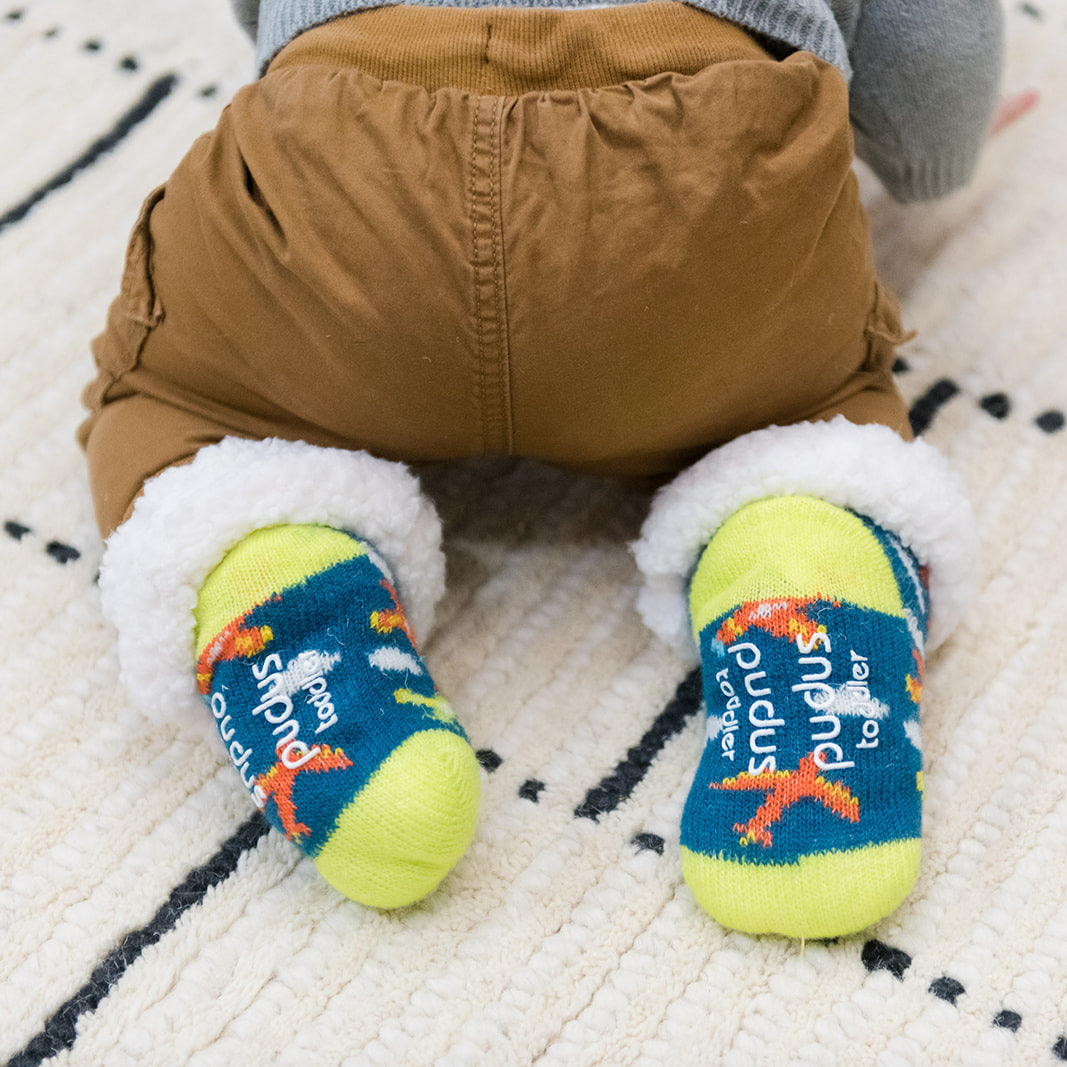 Toddler Classic Slipper Socks | Airplane Oxford