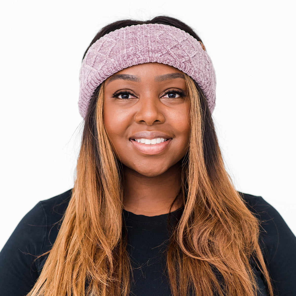 Recycled Headband - Chenille Knit Elderberry